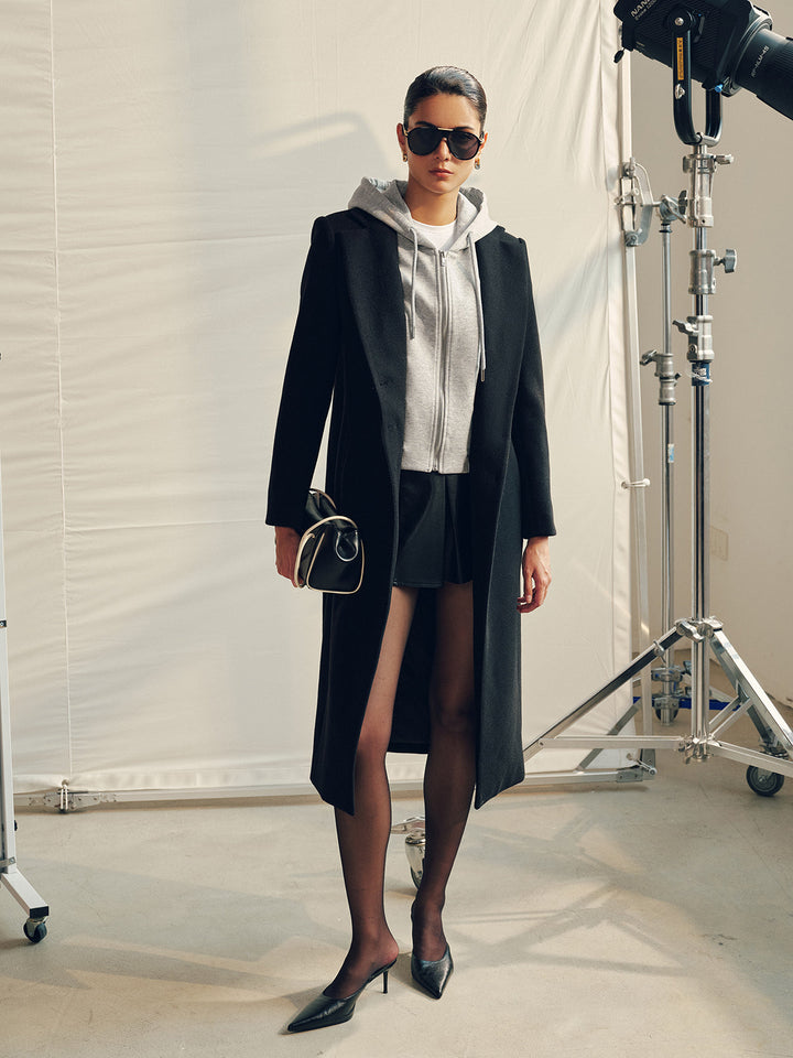 Detachable Hood Midi Long Coat