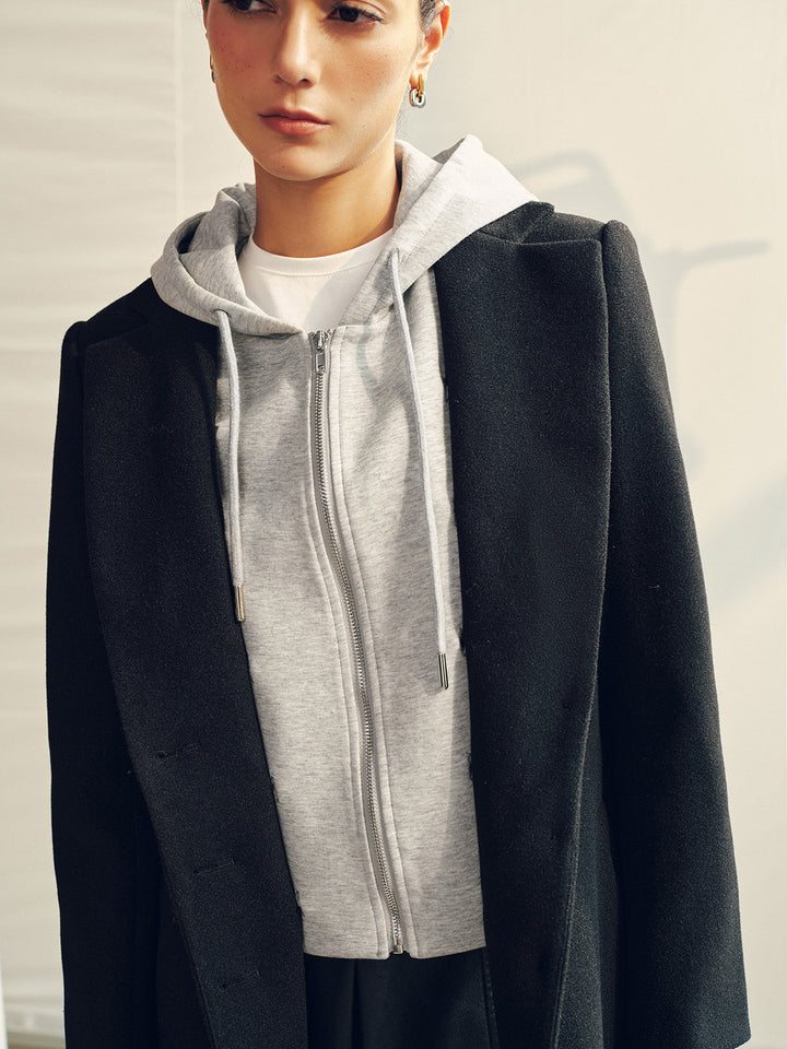 Detachable Hood Midi Long Coat