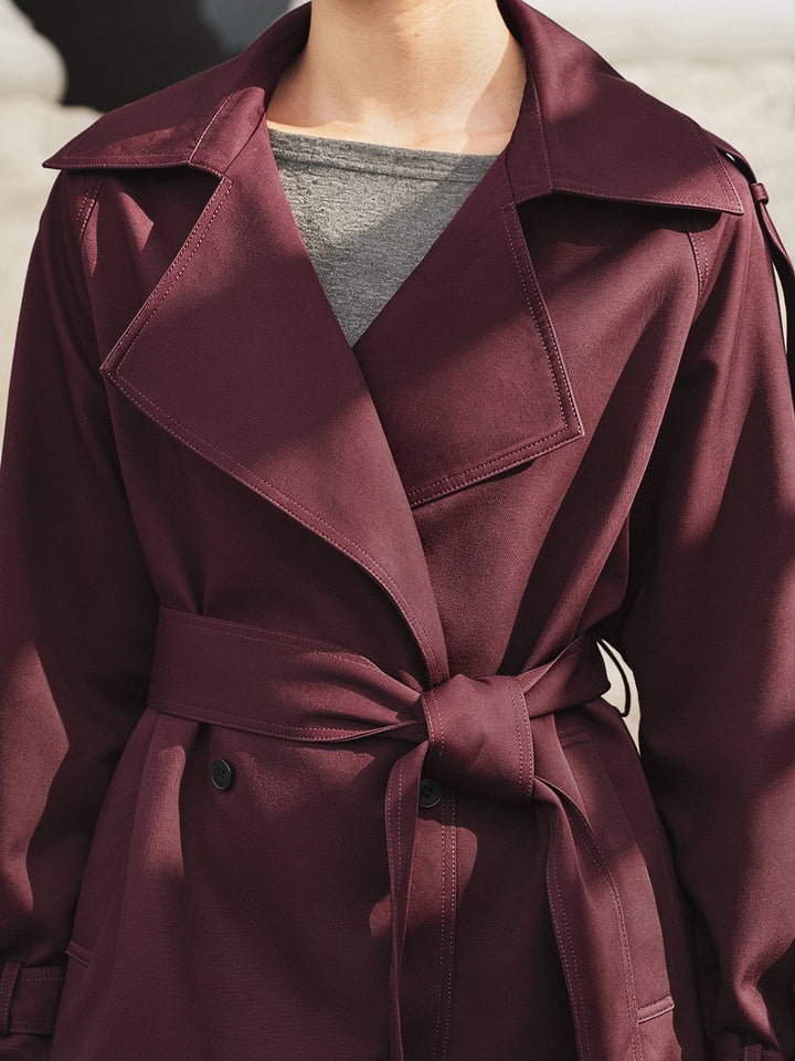 Belted Double‑Breasted Trench Coat