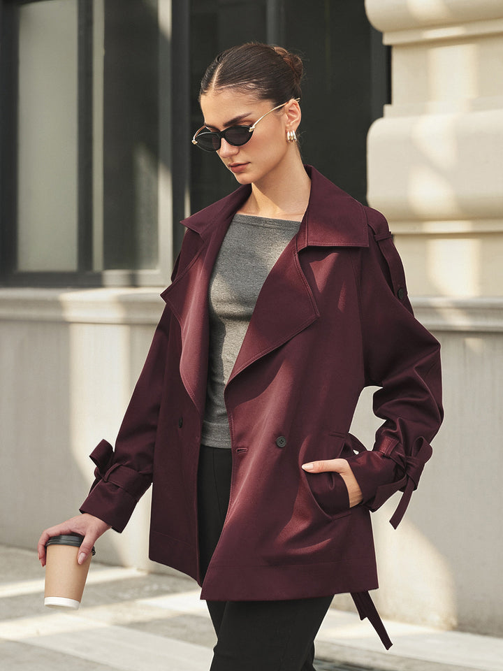 Belted Double‑Breasted Trench Coat