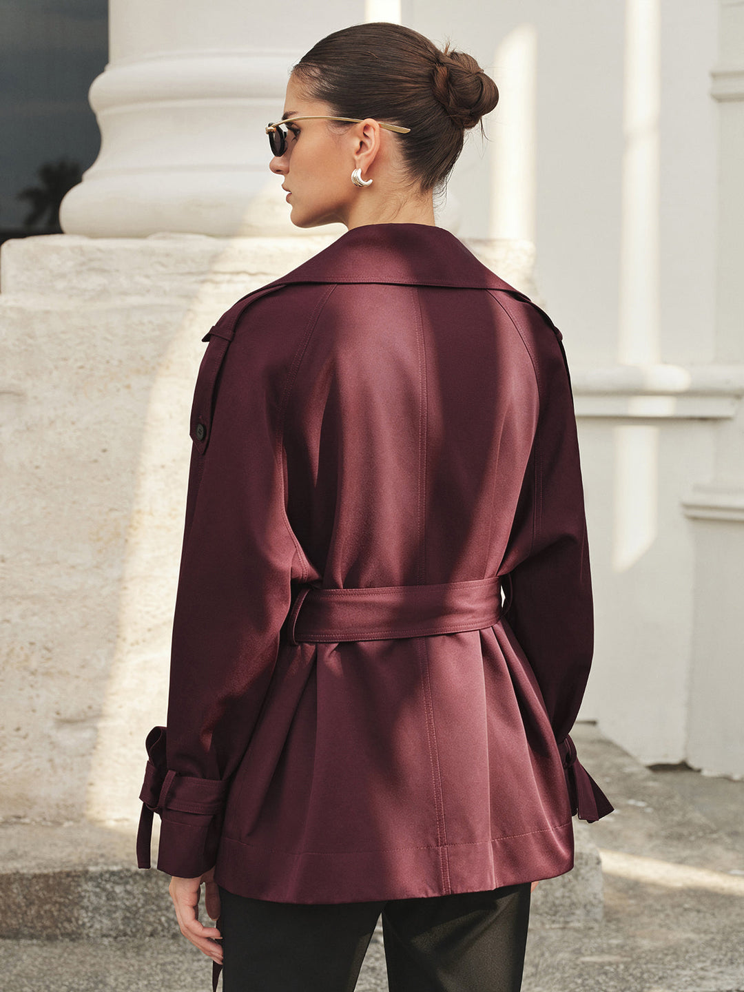 Belted Double‑Breasted Trench Coat