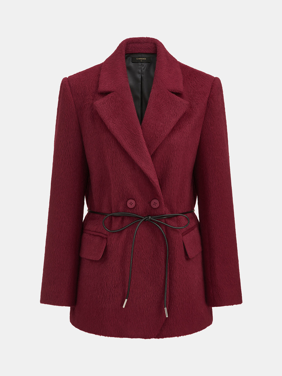 Belted Double-Breasted Blazer Coat