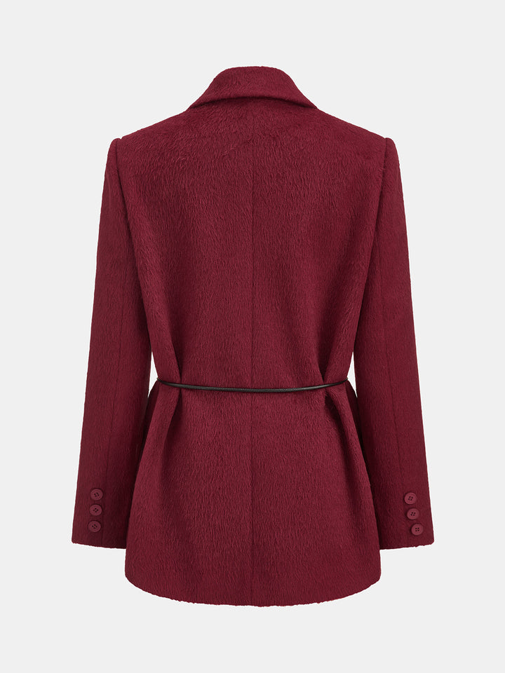 Belted Double-Breasted Blazer Coat