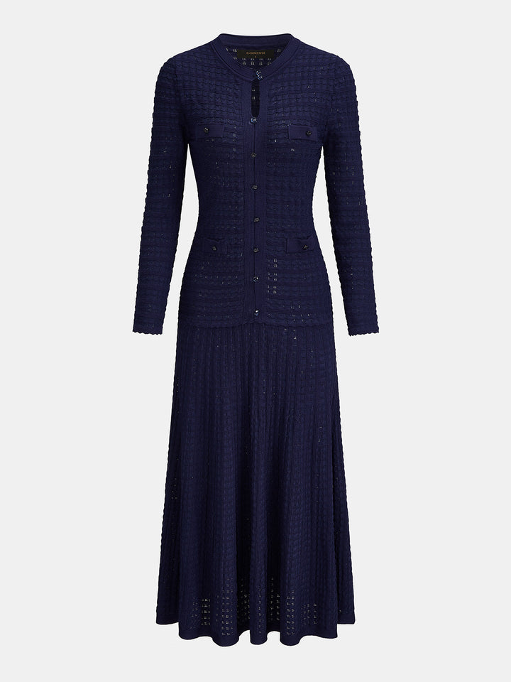 Textured Knit Maxi Mermaid Dress