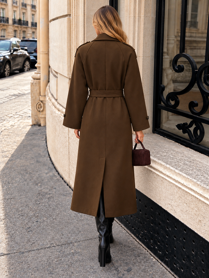 Belted Double Breasted Long Coat