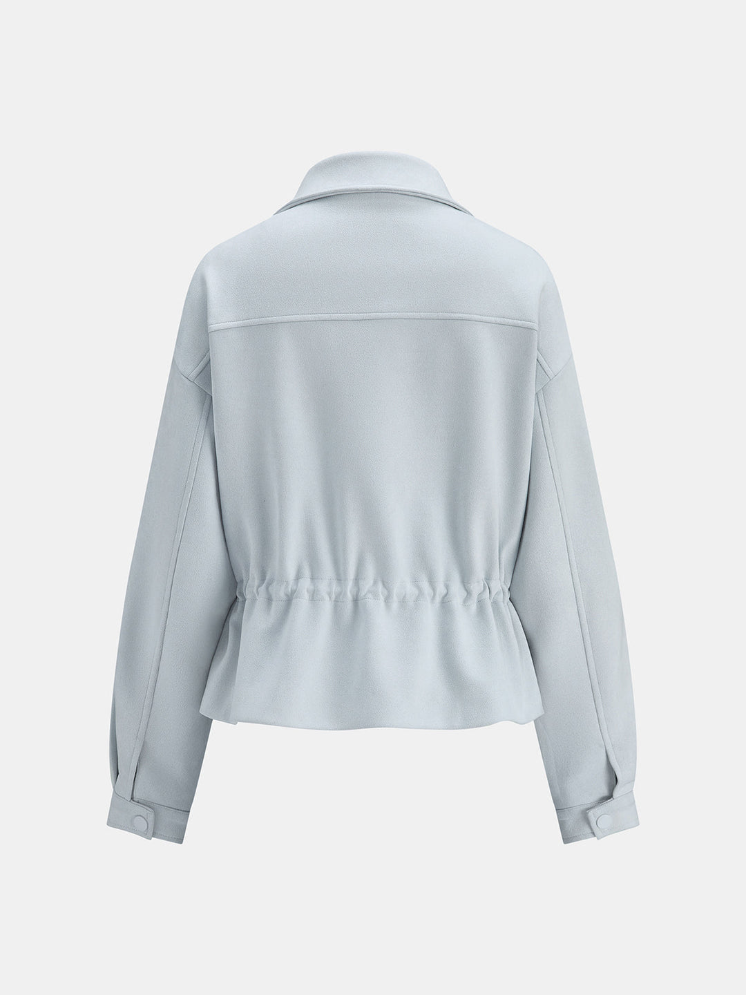 Drawstring Waist Suede Effect Jacket