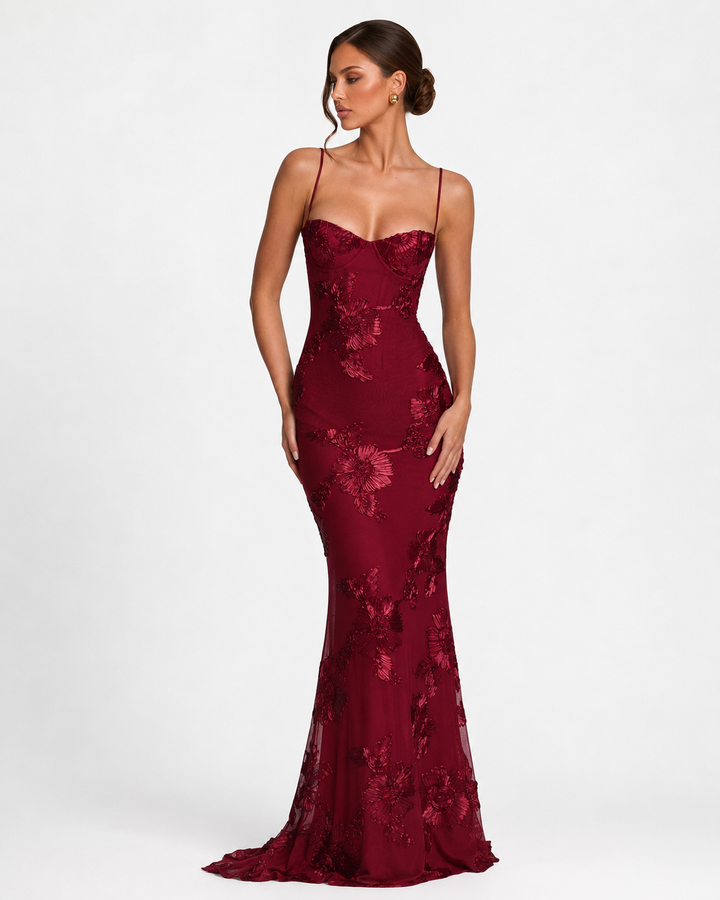 Rosalie Corset Gown - women's gown, skirt detail