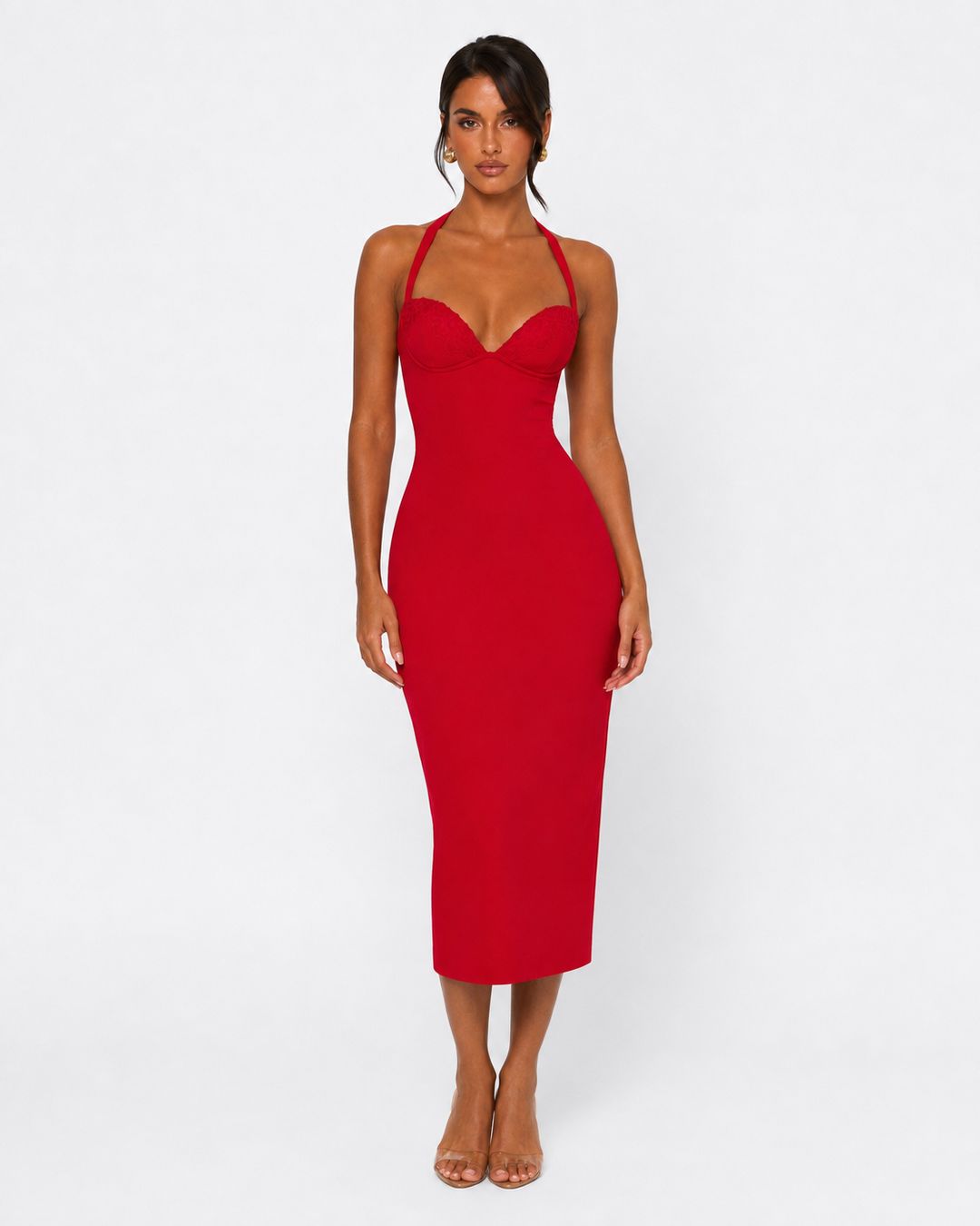 Amour Lace Midi — women's midi dress, front view