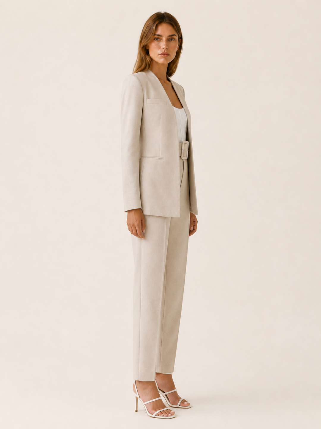 Marcelline | Blazer Trouser Suit Set with Belted Waist