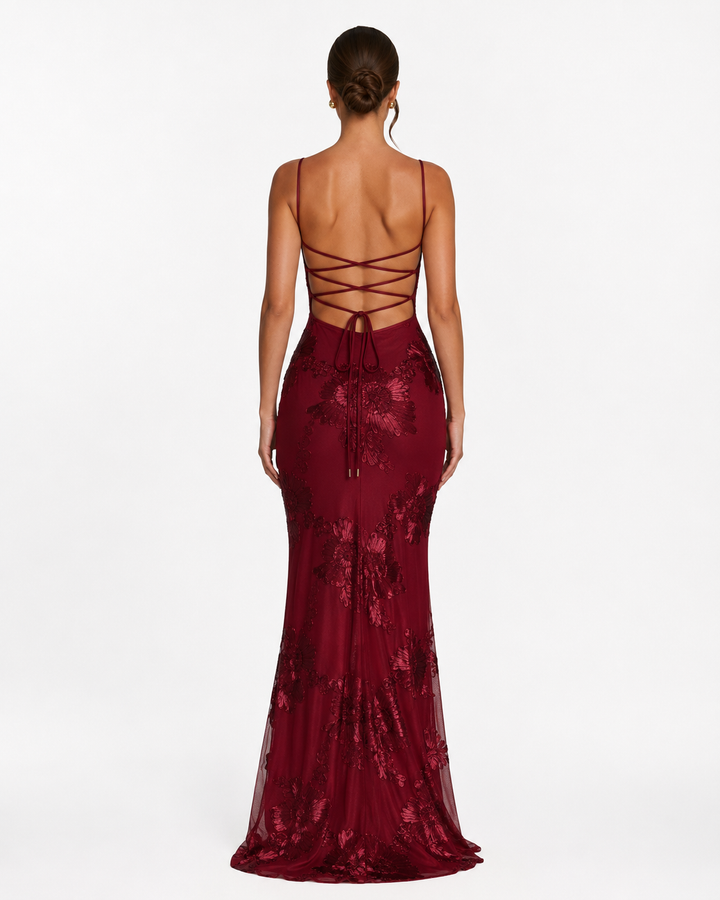 Rosalie Corset Gown - women's gown, back detail