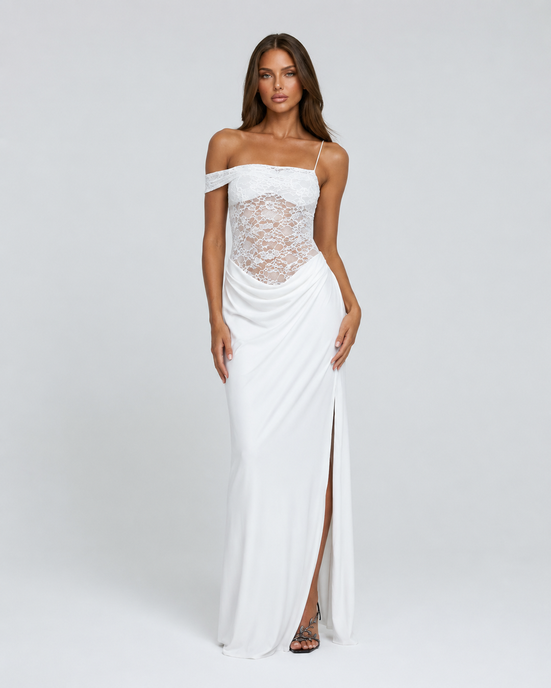 Luna Muse Maxi Dress - women's maxi dress, close-up of the fabric texture