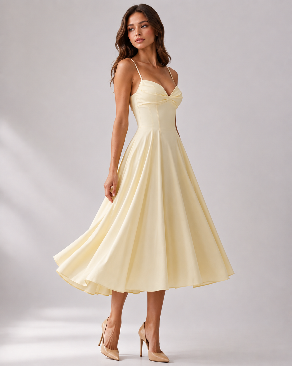 Ayla Midi Dress sweetheart neckline detail