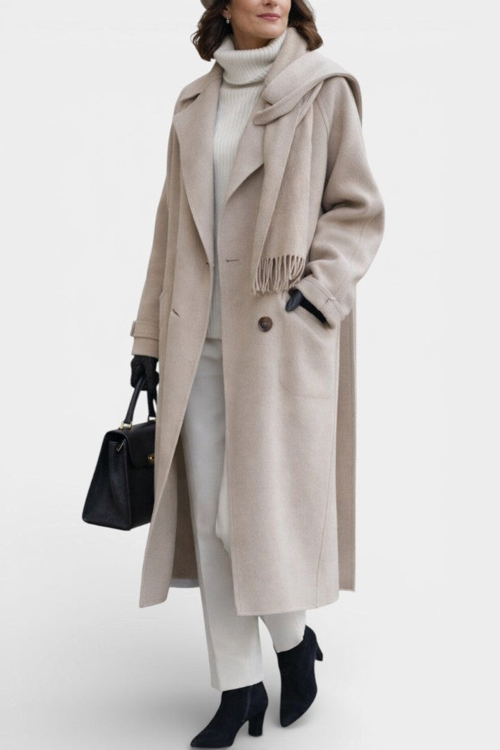 Clara wool coat refined silhouette side view