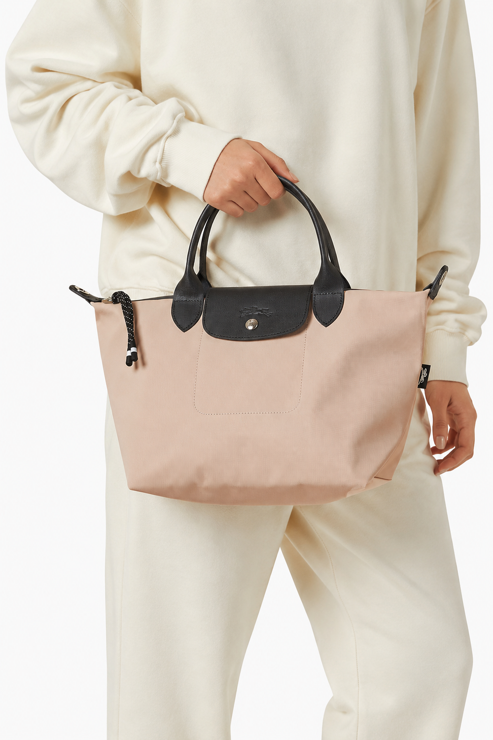 Longchamp Le Pliage Energy Small Crossbody Bag Pink worn crossbody