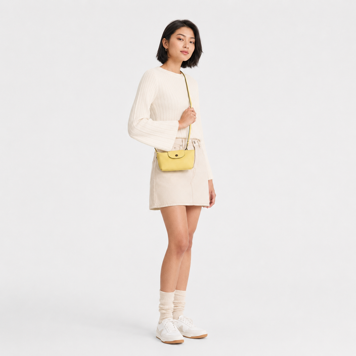 Longchamp Mini Leather Bag Lime — lifestyle shot