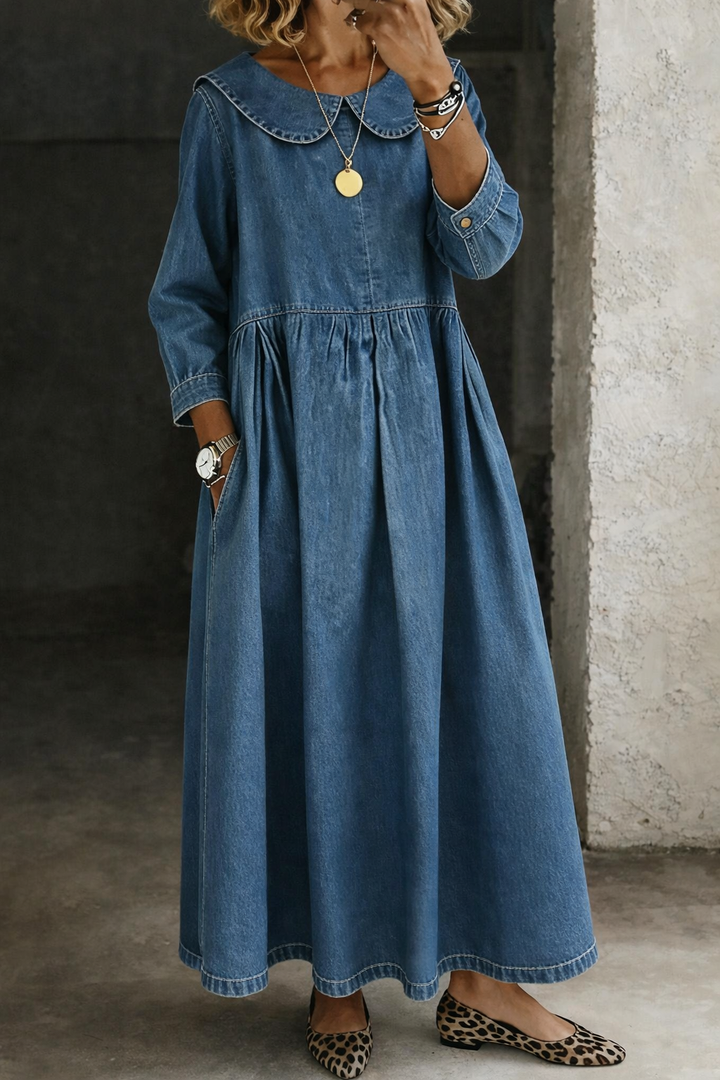 Clara Denim Dress — front view