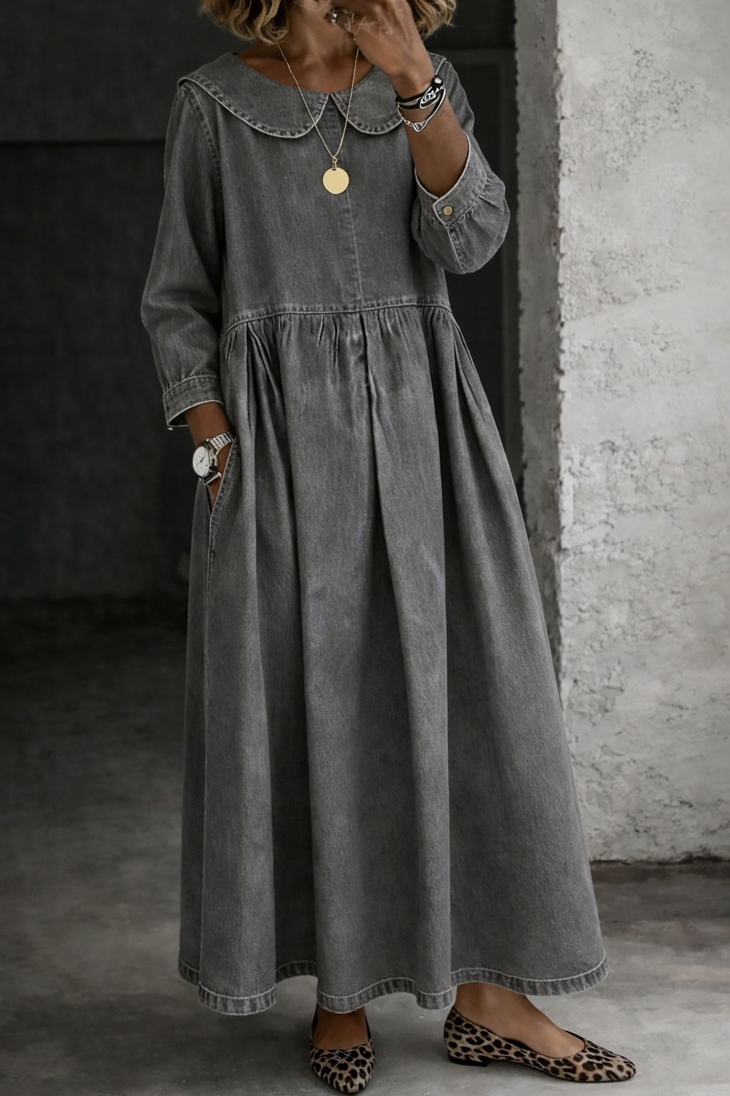 Clara Denim Dress — side view