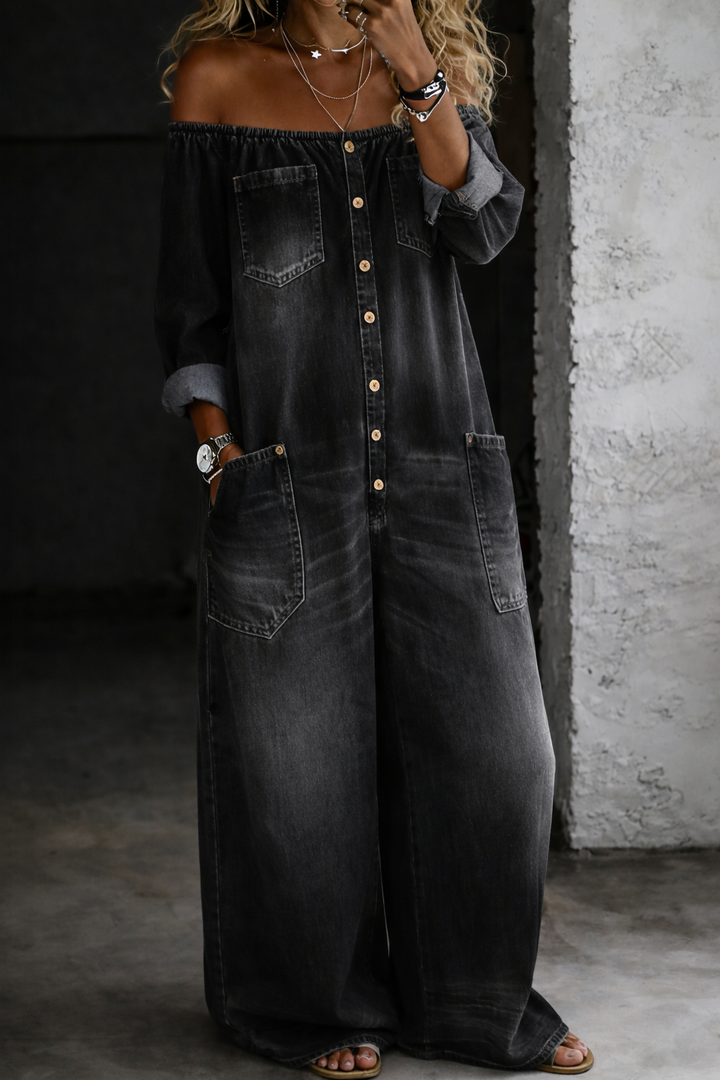 Elena Denim Jumpsuit — alternate view