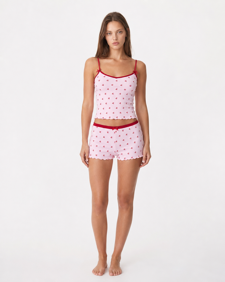 Cherry Kisses Set — women's two-piece set, front view
