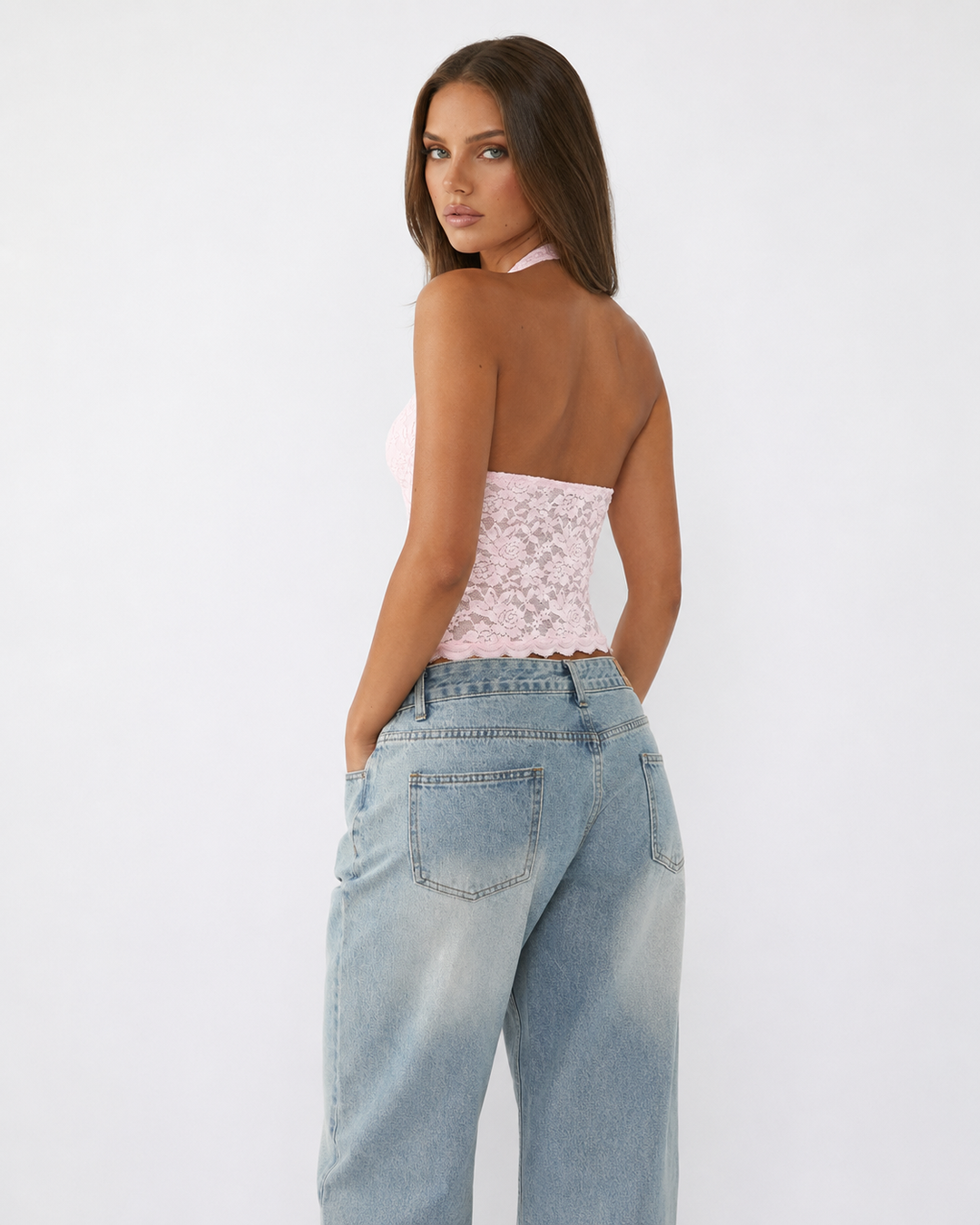 It Girl Lace Halter Top — women's top, shown in an alternative color