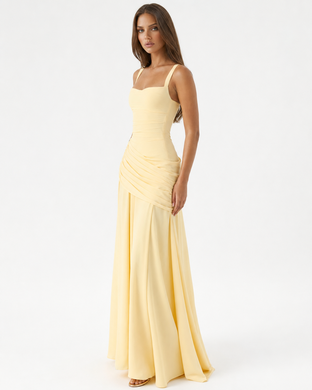 Sculpted Muse Maxi Dress - women's maxi dress, back view