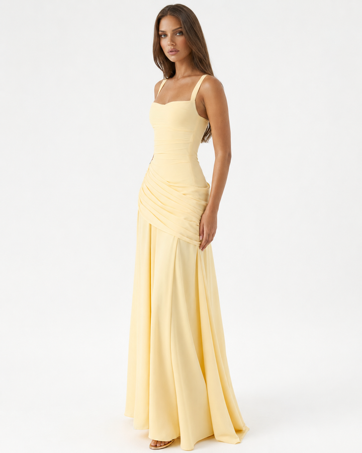 Sculpted Muse Maxi Dress - women's maxi dress, back view