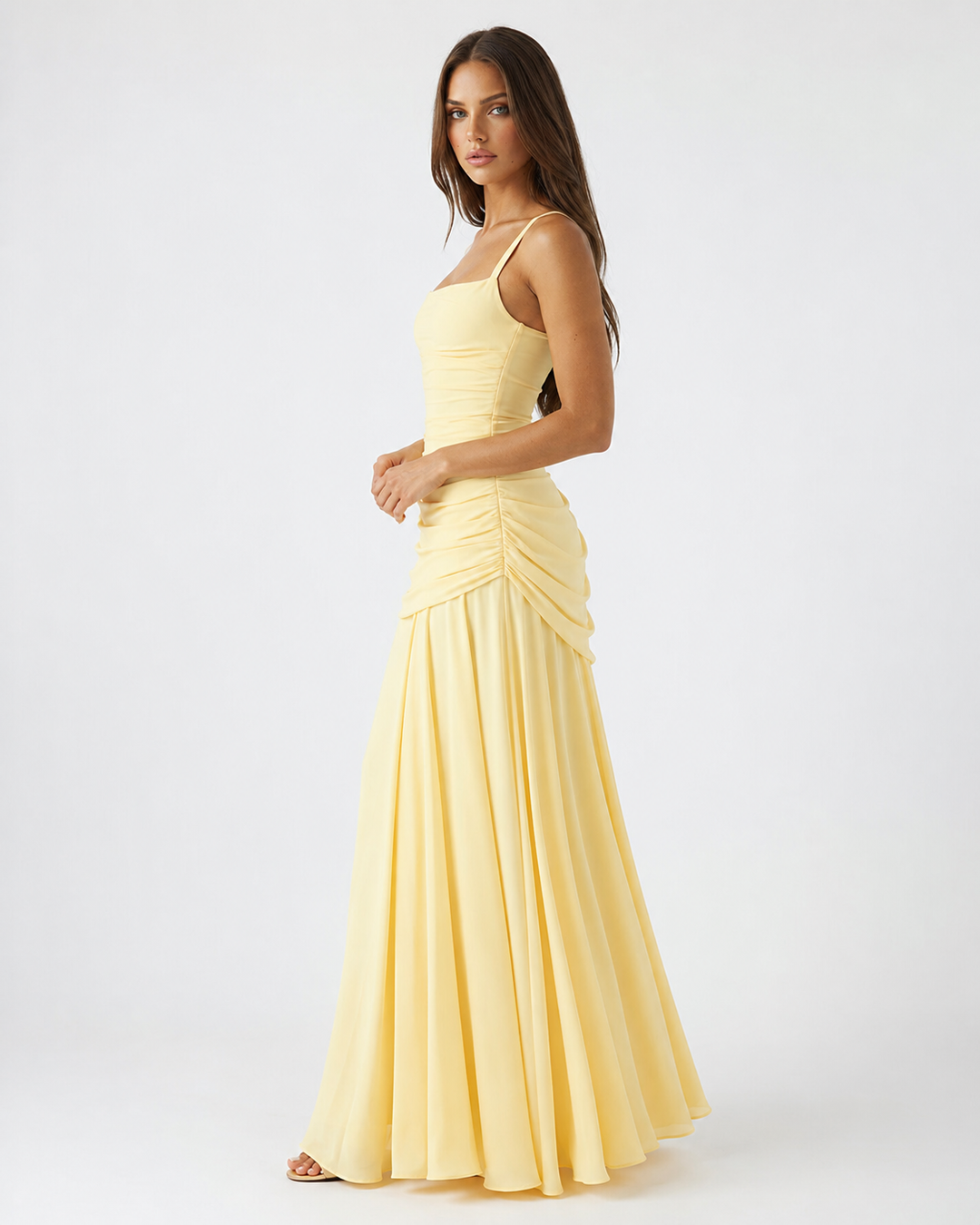 Sculpted Muse Maxi Dress - women's maxi dress, side view