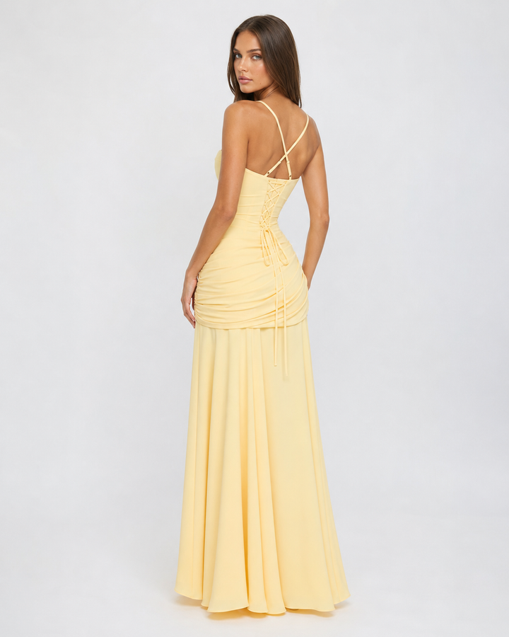 Sculpted Muse Maxi Dress - women's maxi dress, detail close-up