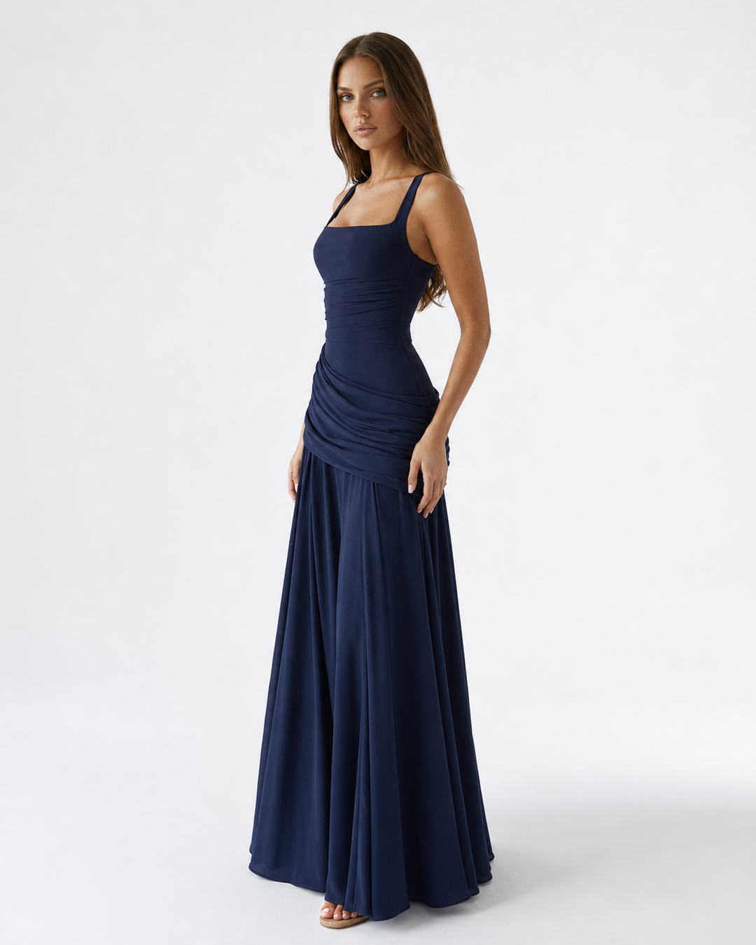 Sculpted Muse Maxi Dress - women's maxi dress, fabric detail