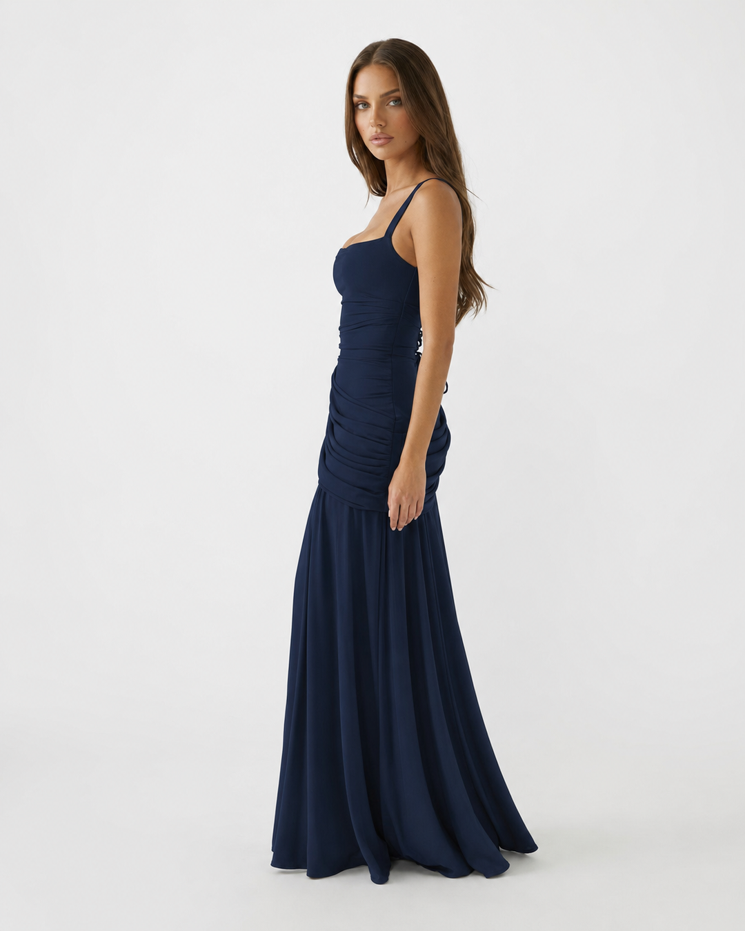 Sculpted Muse Maxi Dress - women's maxi dress, neckline detail