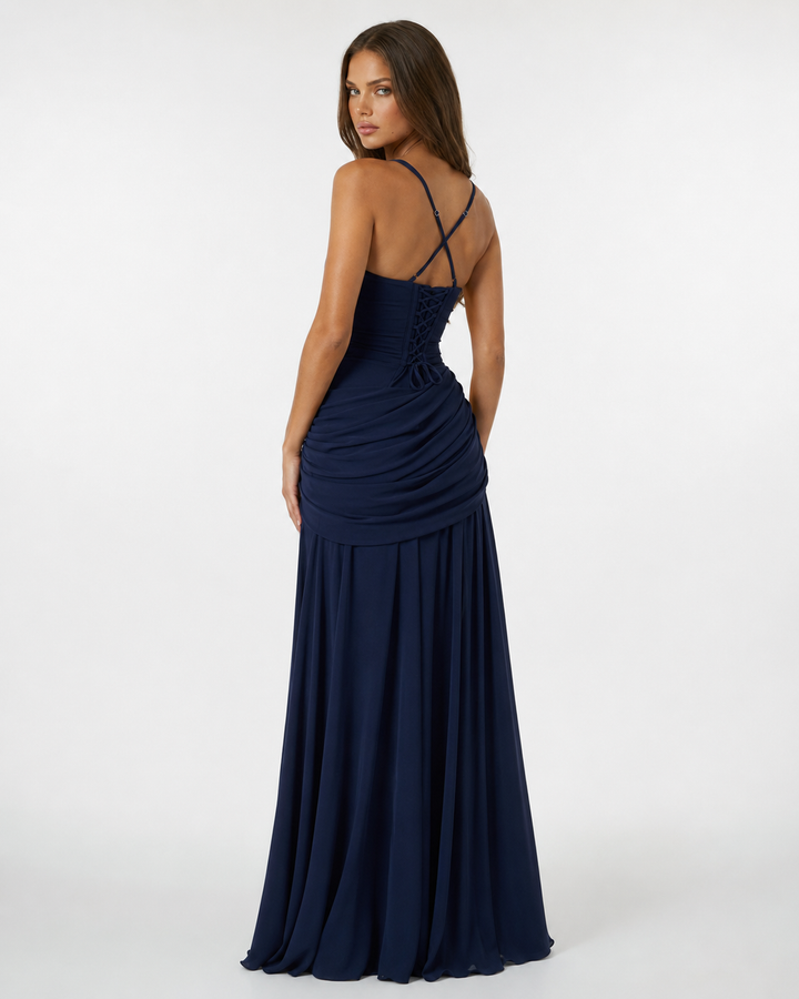 Sculpted Muse Maxi Dress - women's maxi dress, hem detail