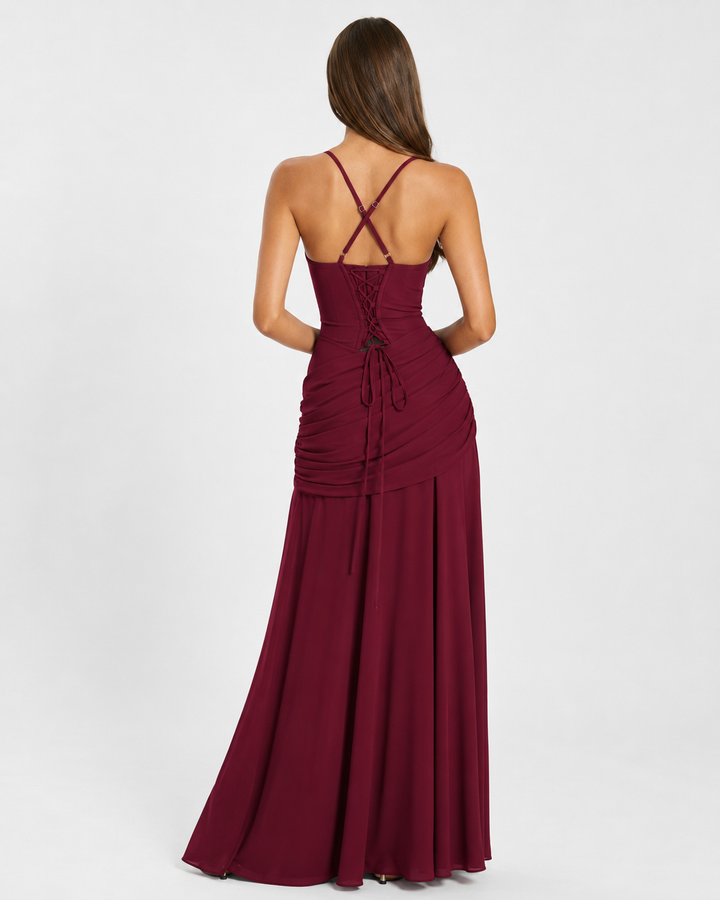 Sculpted Muse Maxi Dress - women's maxi dress, skirt detail