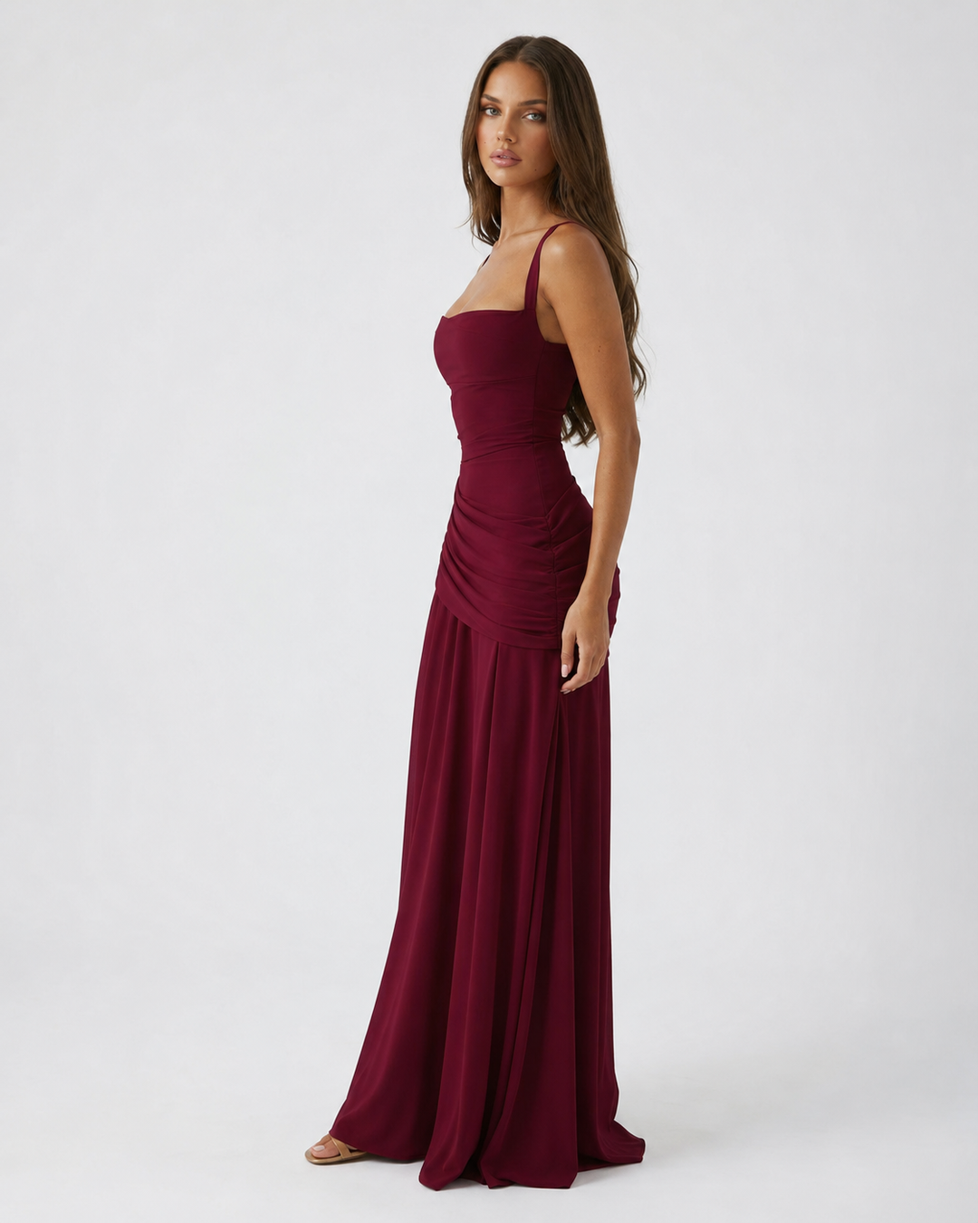 Sculpted Muse Maxi Dress - women's maxi dress, back detail