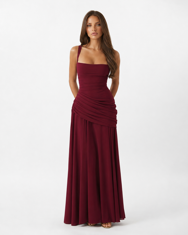 Sculpted Muse Maxi Dress - women's maxi dress, waist detail