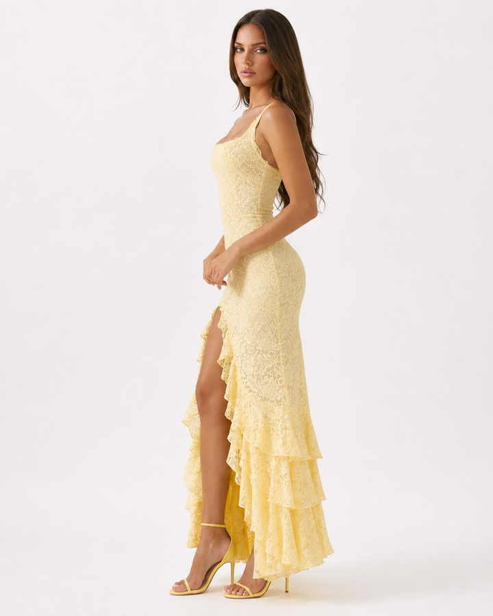 Amalfi Lace Maxi Dress - women's maxi dress, side view