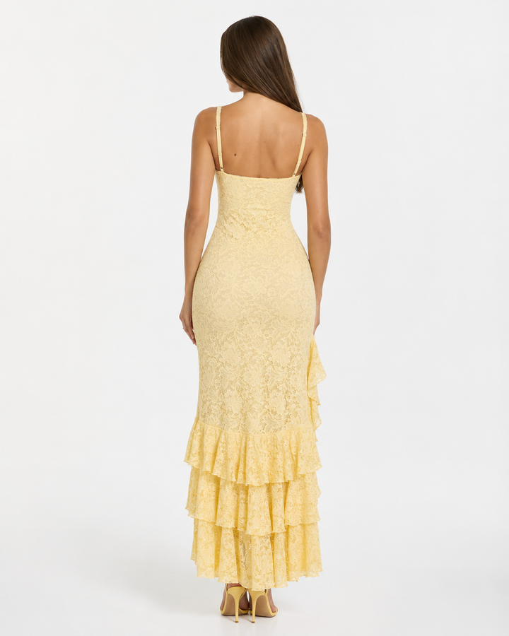 Amalfi Lace Maxi Dress - women's maxi dress, detail close-up