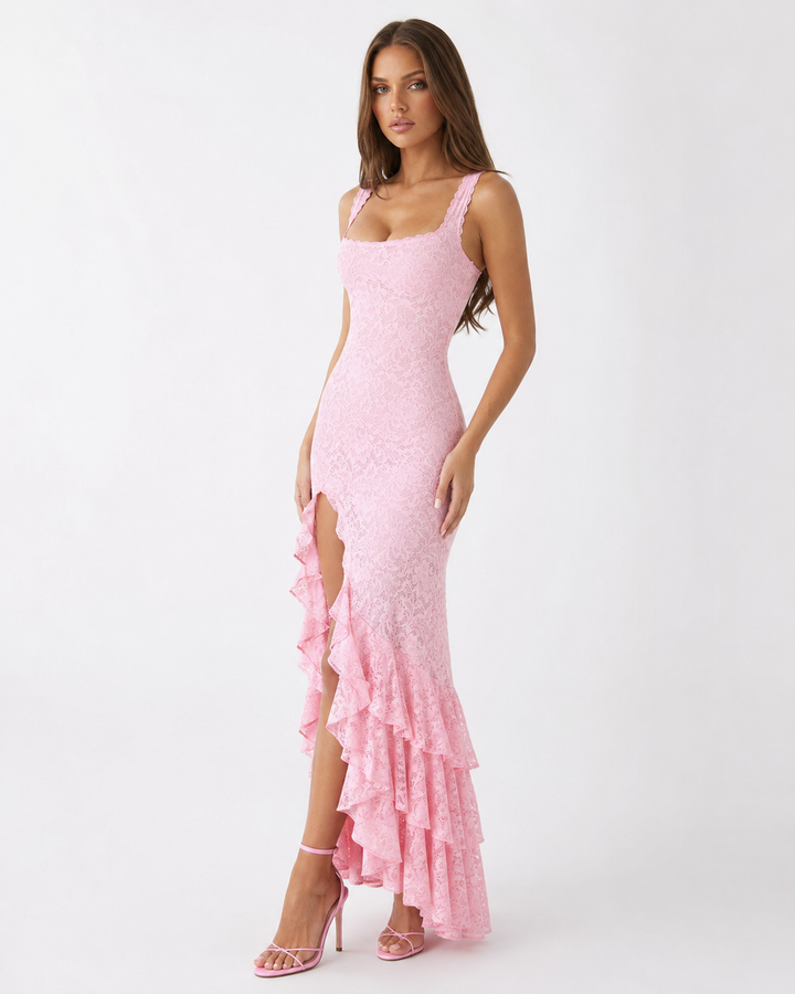 Amalfi Lace Maxi Dress - women's maxi dress, fabric detail