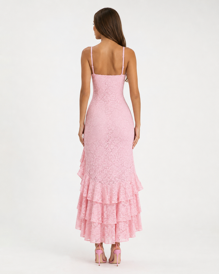 Amalfi Lace Maxi Dress - women's maxi dress, hem detail