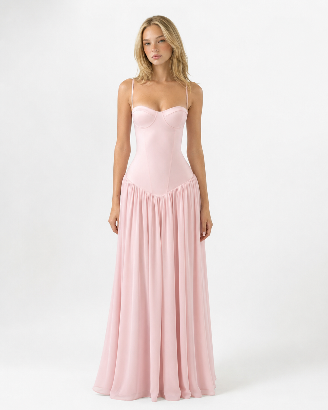 Blush Belle Maxi Dress - women's maxi dress, front view