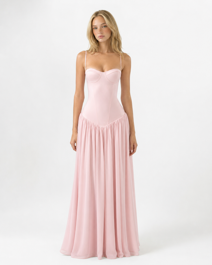 Blush Belle Maxi Dress - women's maxi dress, front view