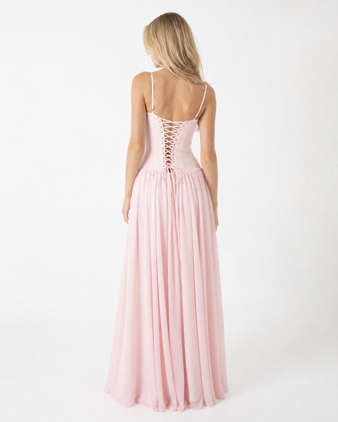 Blush Belle Maxi Dress - women's maxi dress, back view