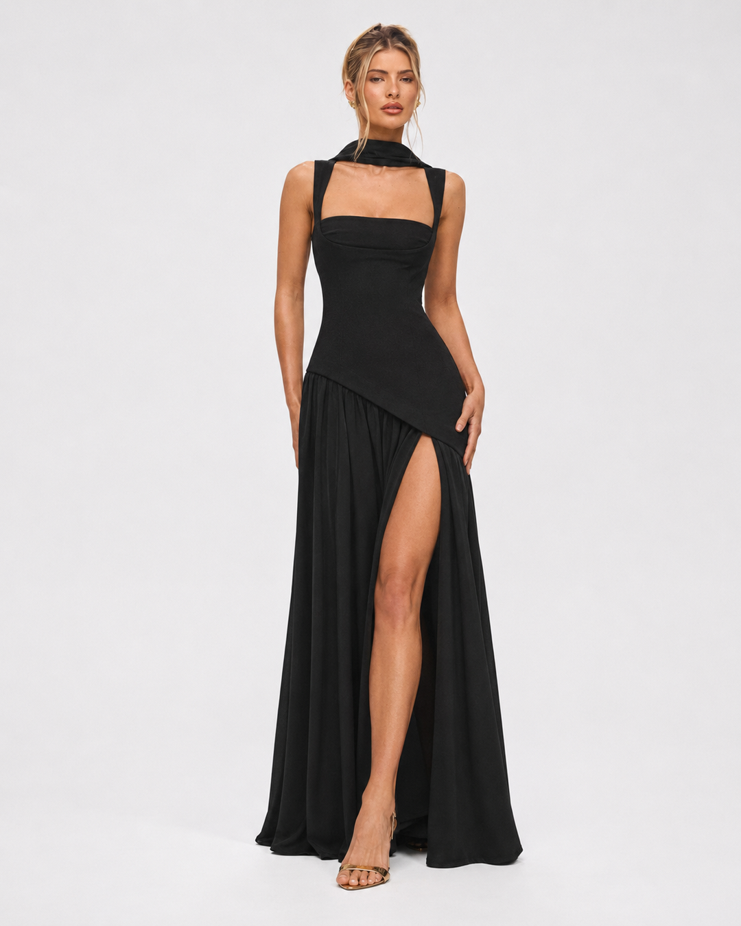 Aria Maxi Dress - women's maxi dress, skirt detail