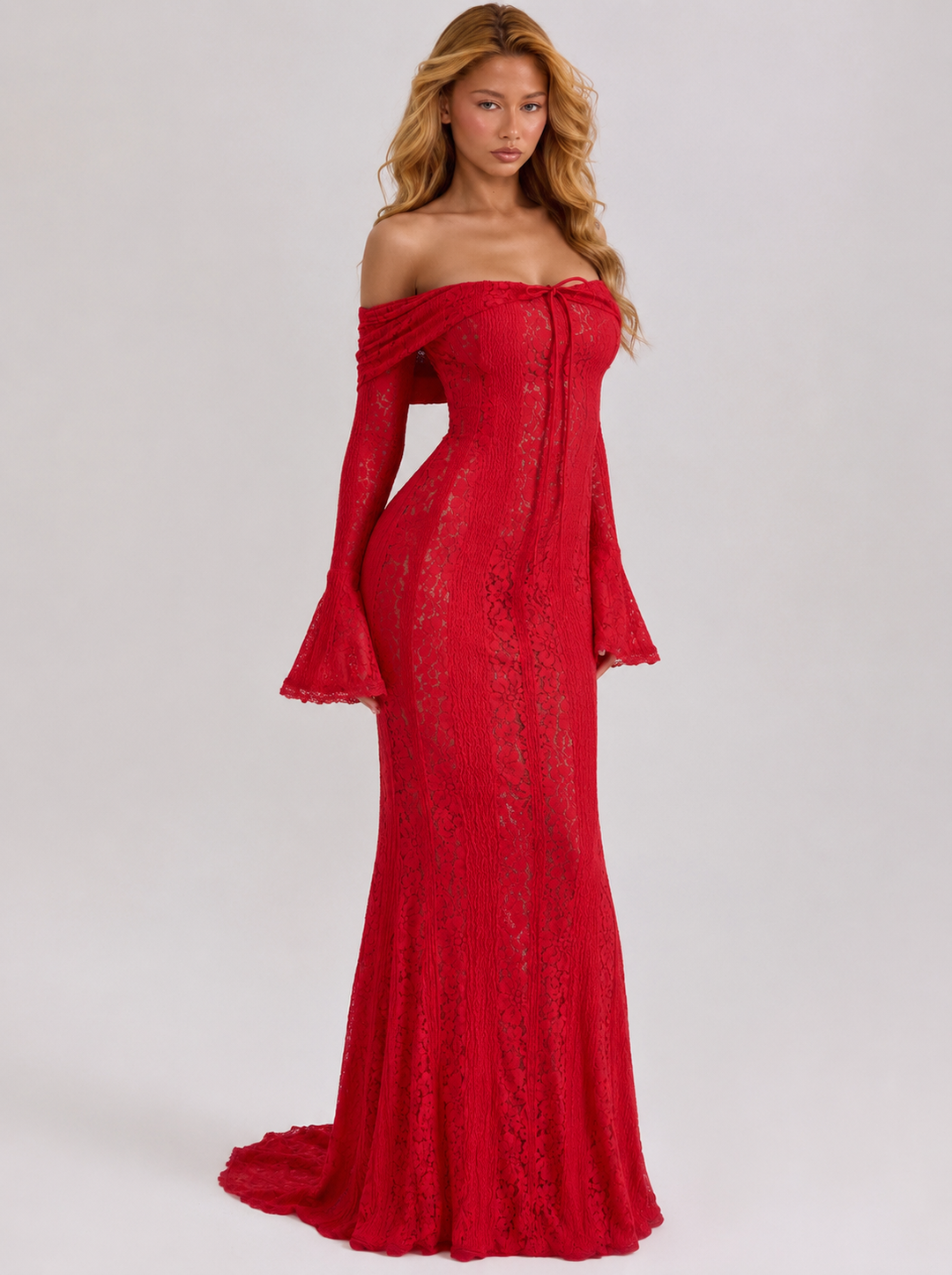 Ethereal Lace Gown Maxi - women's gown, full-length styled look