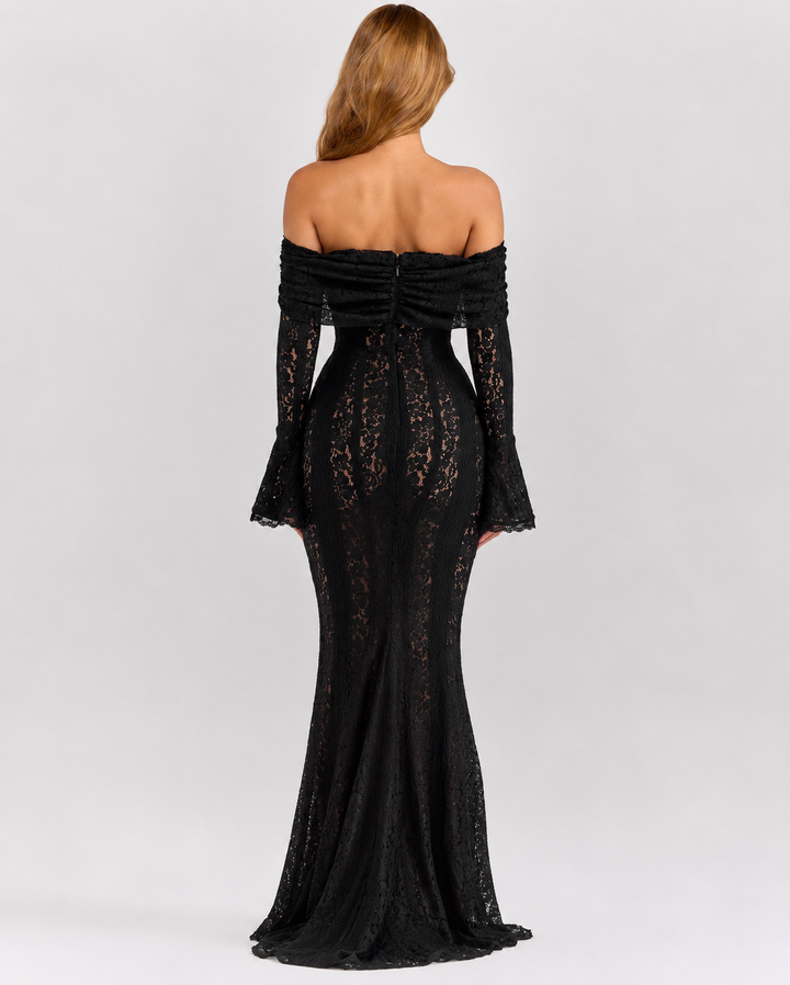 Ethereal Lace Gown Maxi - women's gown, side view