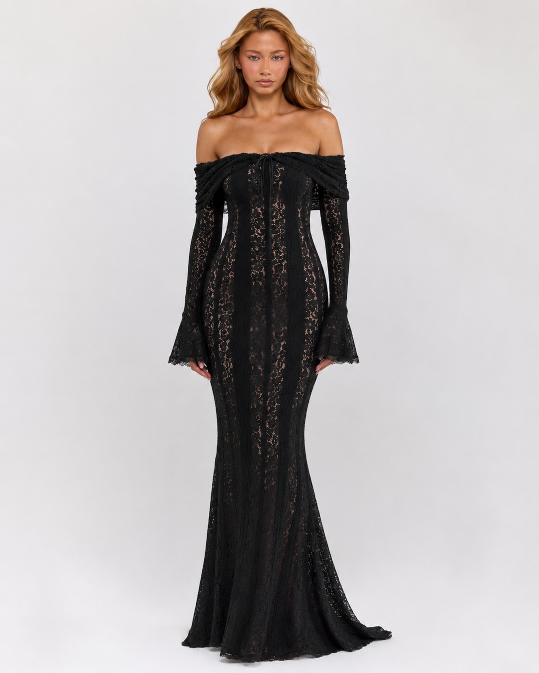 Ethereal Lace Gown Maxi - women's gown, front view