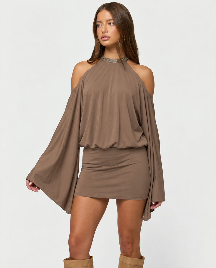 Golden Mirage Dress - women's dress, side view