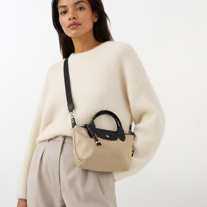 Longchamp Le Pliage Energy XS Crossbody Handbag Clay Beige lifestyle