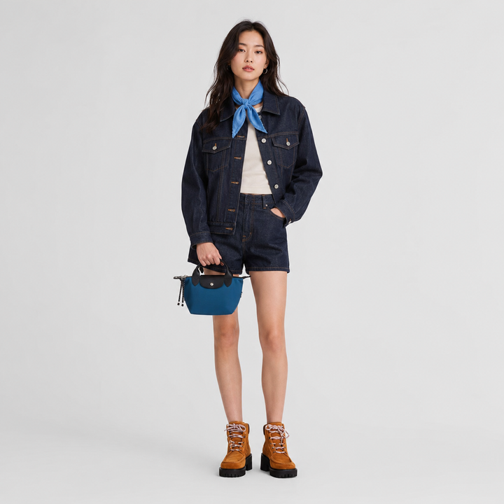 Longchamp Le Pliage Energy XS Crossbody Handbag Navy Marine Blue detail