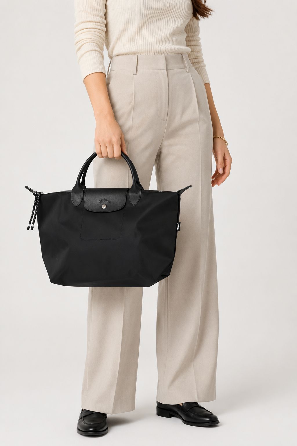 Longchamp Le Pliage Energy Small Crossbody Bag Black worn crossbody