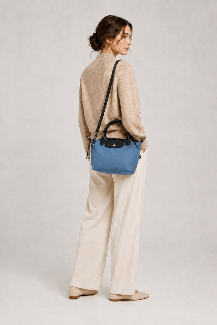 Longchamp Le Pliage Energy Small Crossbody Bag Navy Marine Blue side view